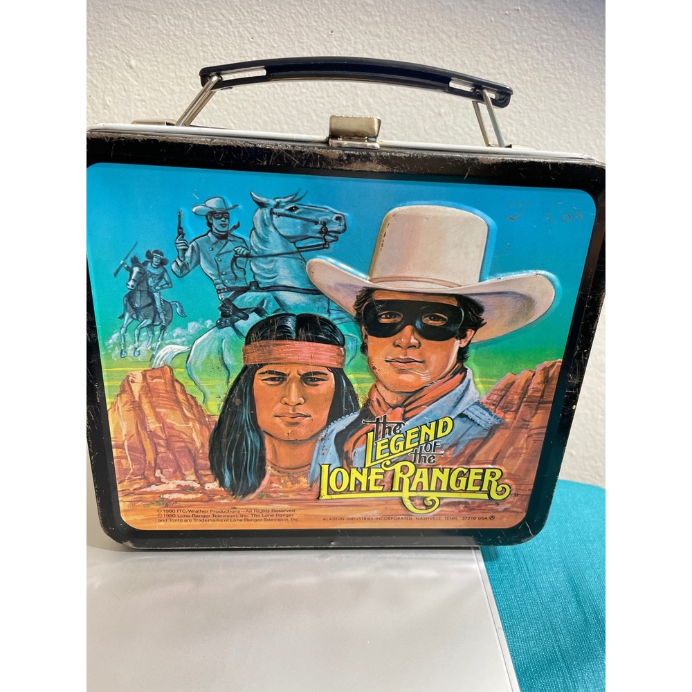Vintage 1980sLone Ranger Metal Lunchbox Western Decor No Thermos Aladdin